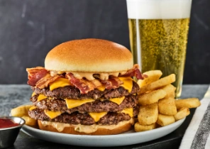 New Buzzer Beater Bacon Cheeseburger Triple - Three Pointer
